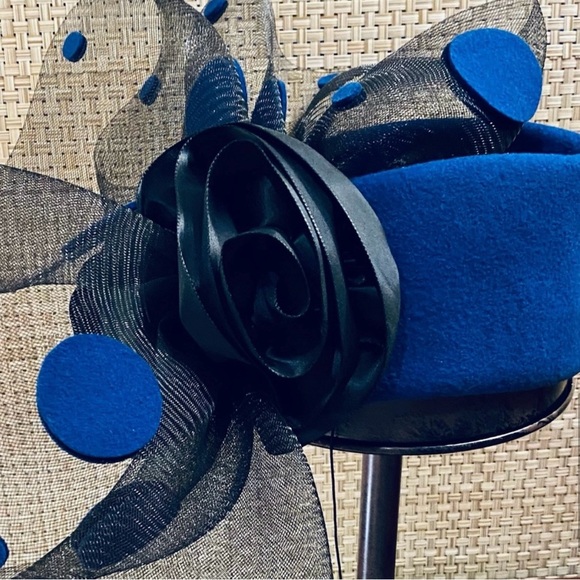 Royal Blue Pill Box Hat by Deborah New York main image 7